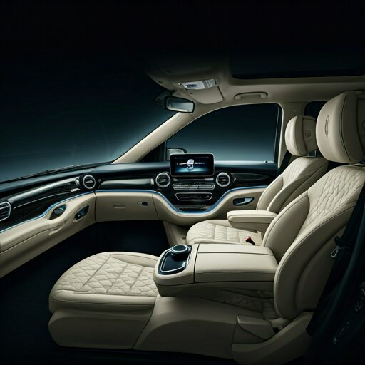 Intérieur cuir Van VIP chauffeur privé Paris